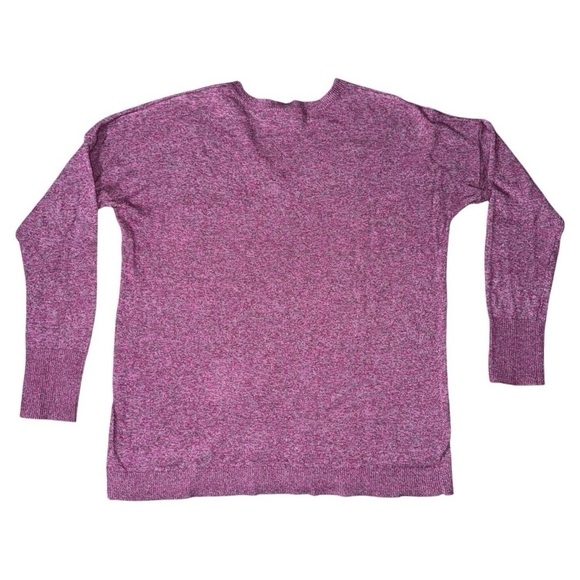 📌 Eddie Bauer Pink Marled V-Neck Lightweight Sweater Women’s Small Soft Knit - Picture 3 of 7